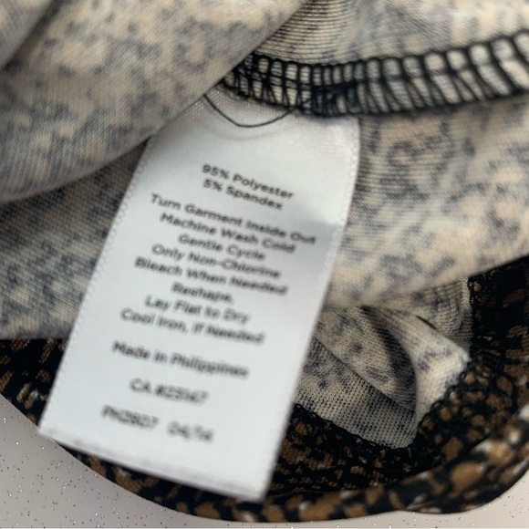 Talbots Midi Dress  MP Brown Print Ruched  3/4 Sleeve Stretch Office Travel Work - Picture 7 of 8